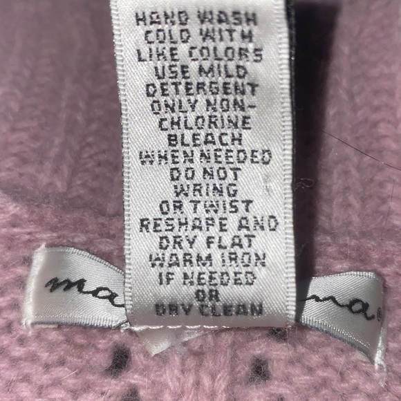 MARINA LUNA lambs wool lavender purple open front cardigan ribbon closure size L - Picture 3 of 9